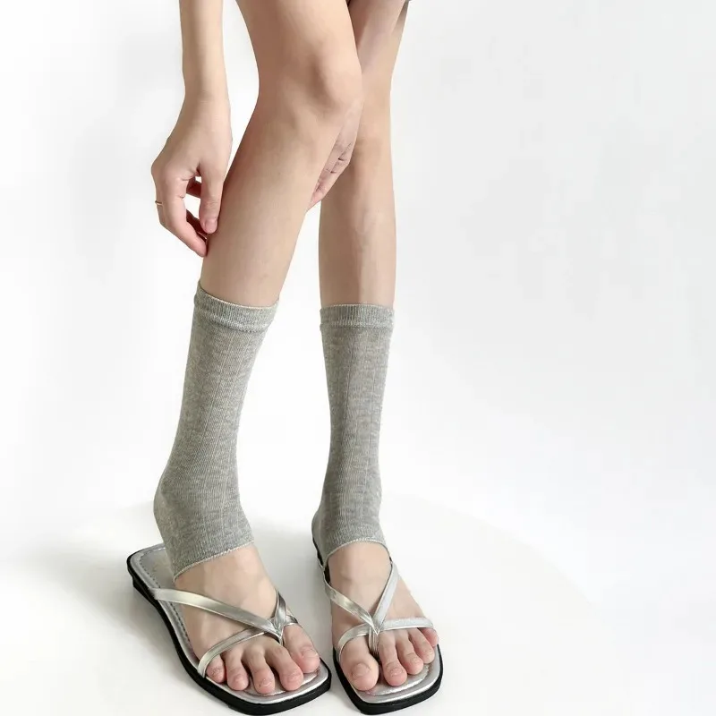 

Summer Creative Design Half Sole Sock For Girl Korean Fashion Casual Soft Cotton Leg Warmers for Spring Summer Pile Loose Socks