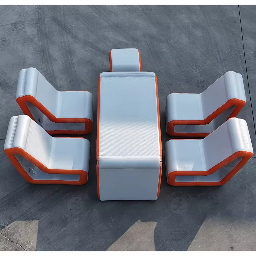 Portable Durable PVC Lightweight Inflatable Sofa Table Set Blow Up Air Sofa Table Furniture for Beach Camping Outdoor Travel