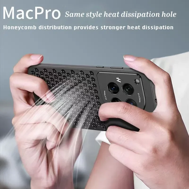 Luxury Heat Dissipation Aluminum Alloy Phone Cover For Oneplus 12 Case Metal Aromatherapy Cooling Holes For Coque Oneplus 12