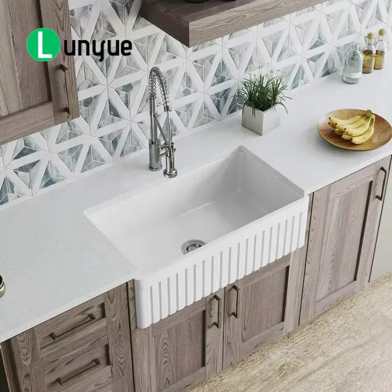 30 Inch White Porcelain Fireclay Farmhouse Kitchen Sink Single Bowl Reversible Apron Front Ceramic Deep Basin for Modern Home