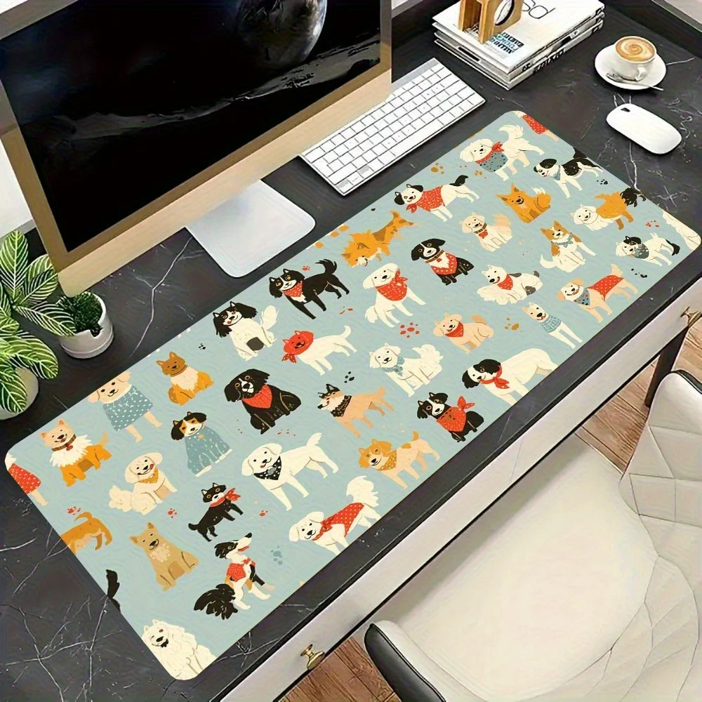 A large-sized cartoon dog printed gaming mouse pad desk accessories computer desk accessories one piece playmat dinosaurios