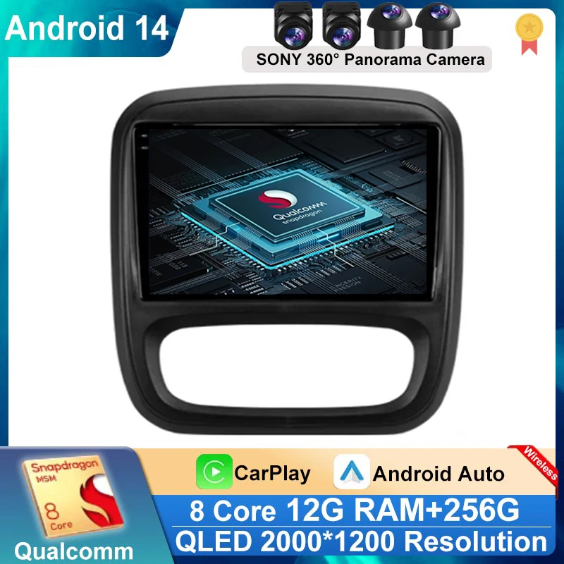 

Car Radio Android 14 For Renault Traffic 3 2014 - 2021 Opel Vivaro B 2014 - 2018 GPS Multimedia Video Player Navigation Carplay