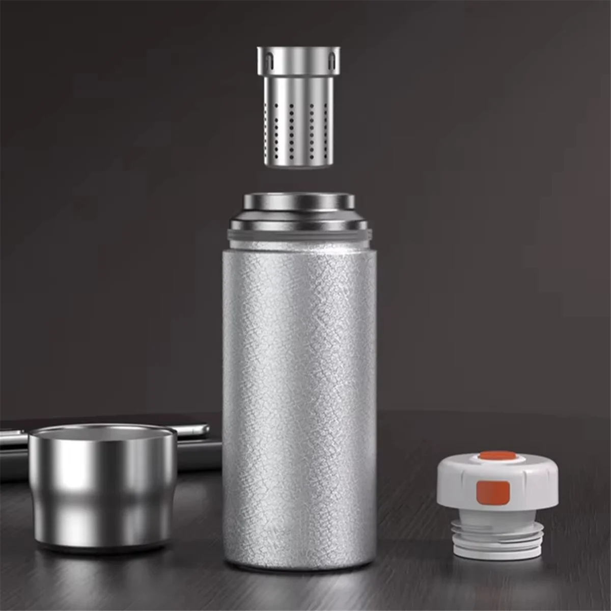 Y31A -Up Lid Thermal Double Wall Coated Titanium Stainless Steel Insulated 480ML Thermal Tea Infuser Bottle Cup Coffee Mug