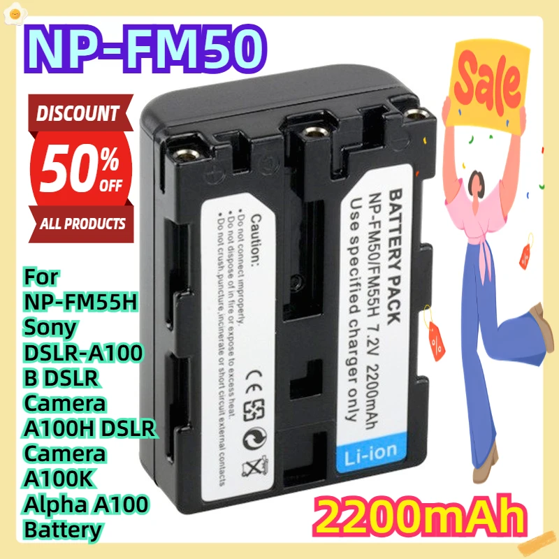 

For NP-FM55H Sony DSLR-A100 B DSLR Camera A100H DSLR Camera A100K Alpha A100 7.2V Battery