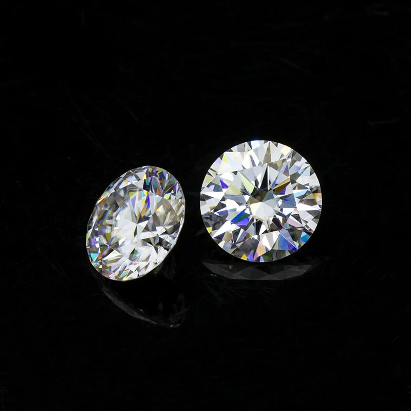 Pierre de diamant Moissanite pour bijoux, forme ronde, coupe H & A, qualité supérieure, clarté VVS, 1ct, 6.5mm