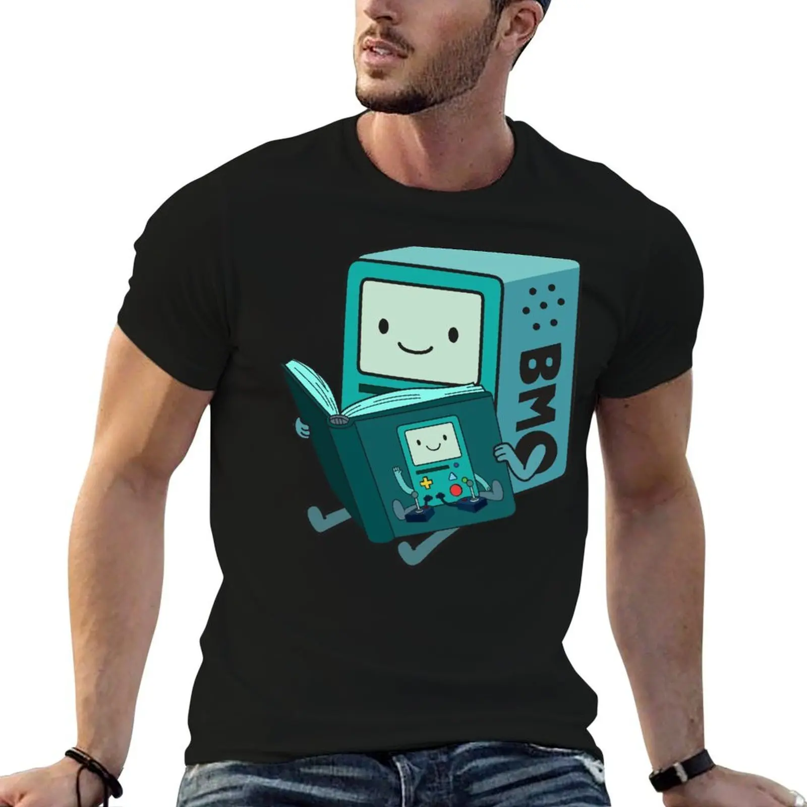 

BMO Book T-Shirt anime tshirt man t shirt heavy cotton T-Shirt