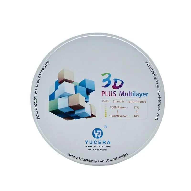 

Yucera 3D plus multi-layer block for CAD CAM opening system with CE and ISO