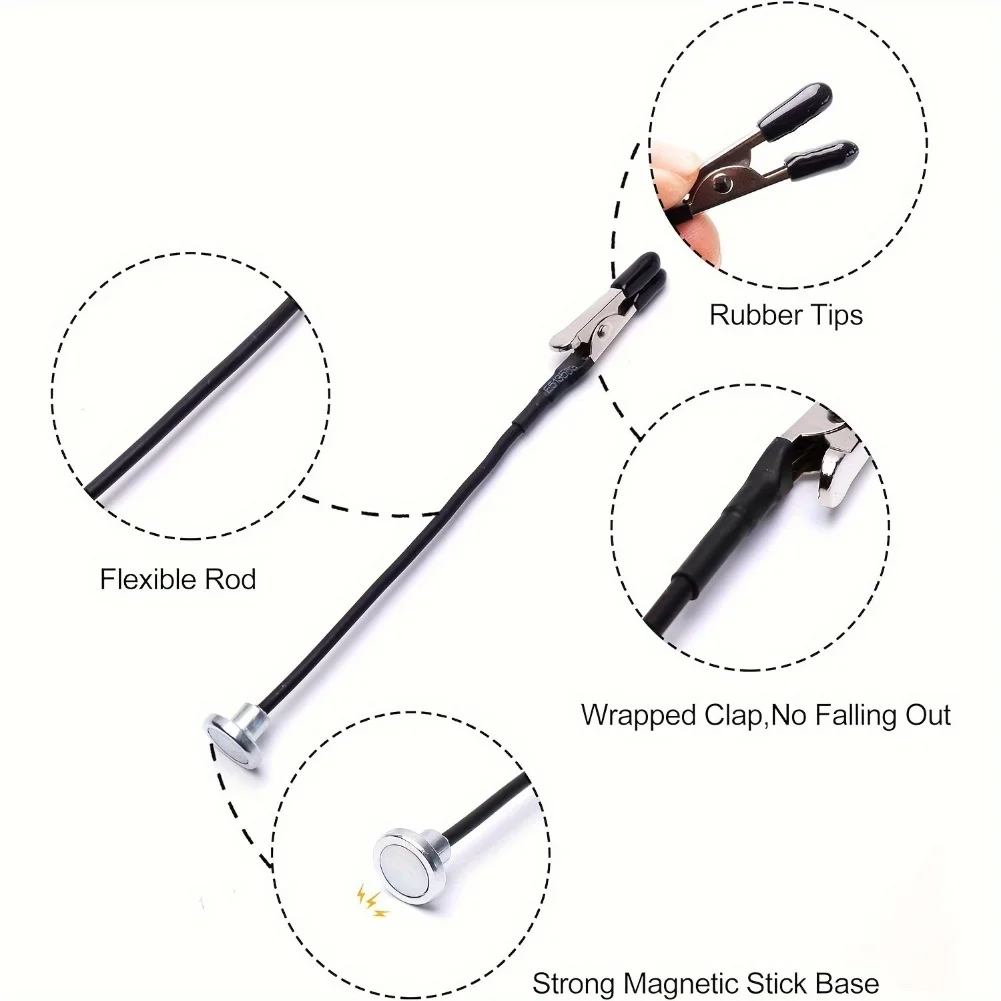 Flexible Gooseneck Helping Hand Tool For Precision Repairs Adjustable Gooseneck Arm Strong Magnet Hold Rubber Sleeve Protection