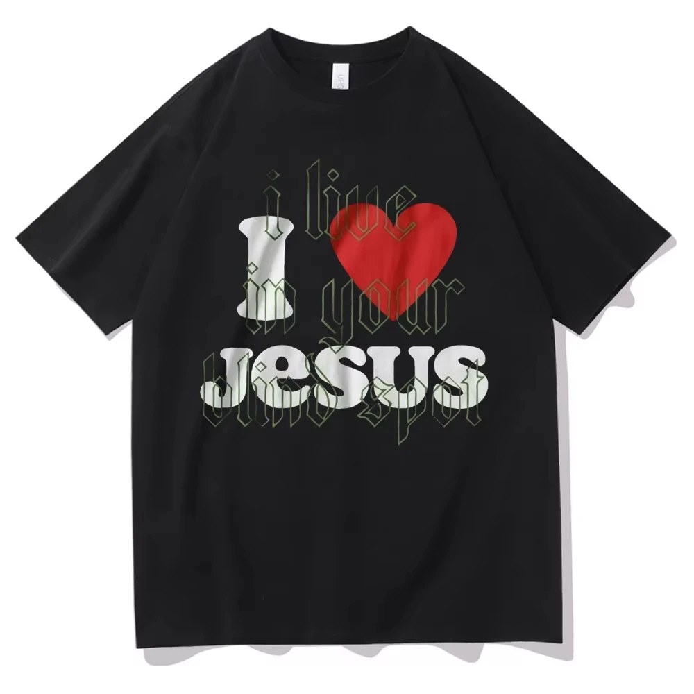 

Printed T-Shirt I Love Jesus T-Shirt I Love Playboi Carti Logo Men Women Hip Hop Fashion T-Shirt Men Black Top Men Rap T-Shirt