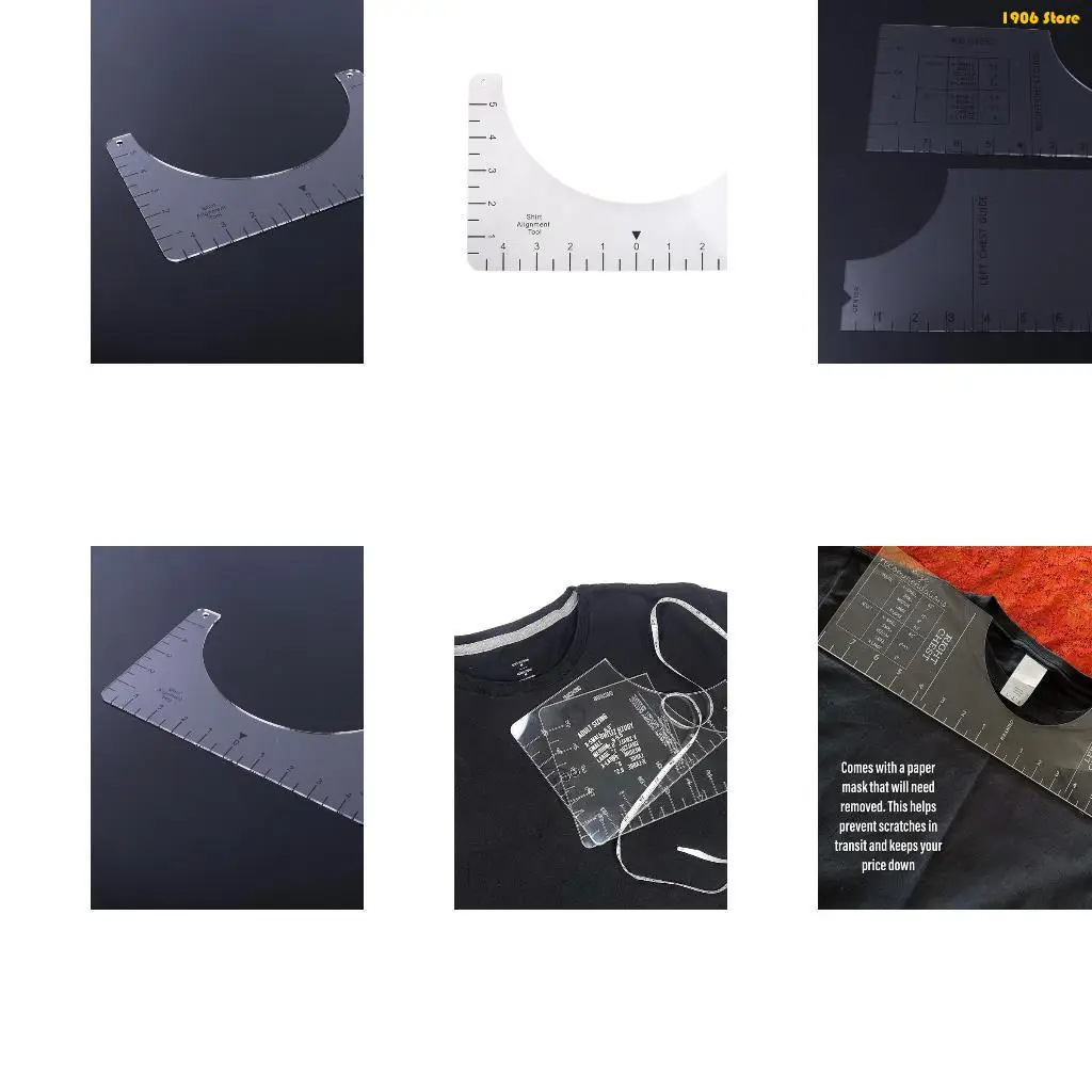 U1JB Einzelstück T-Shirt Lineal Guide-Vinyl T-Shirt Lineal Guide Sublimation Designs auf T-Shirt Vinyl Lineal Guide