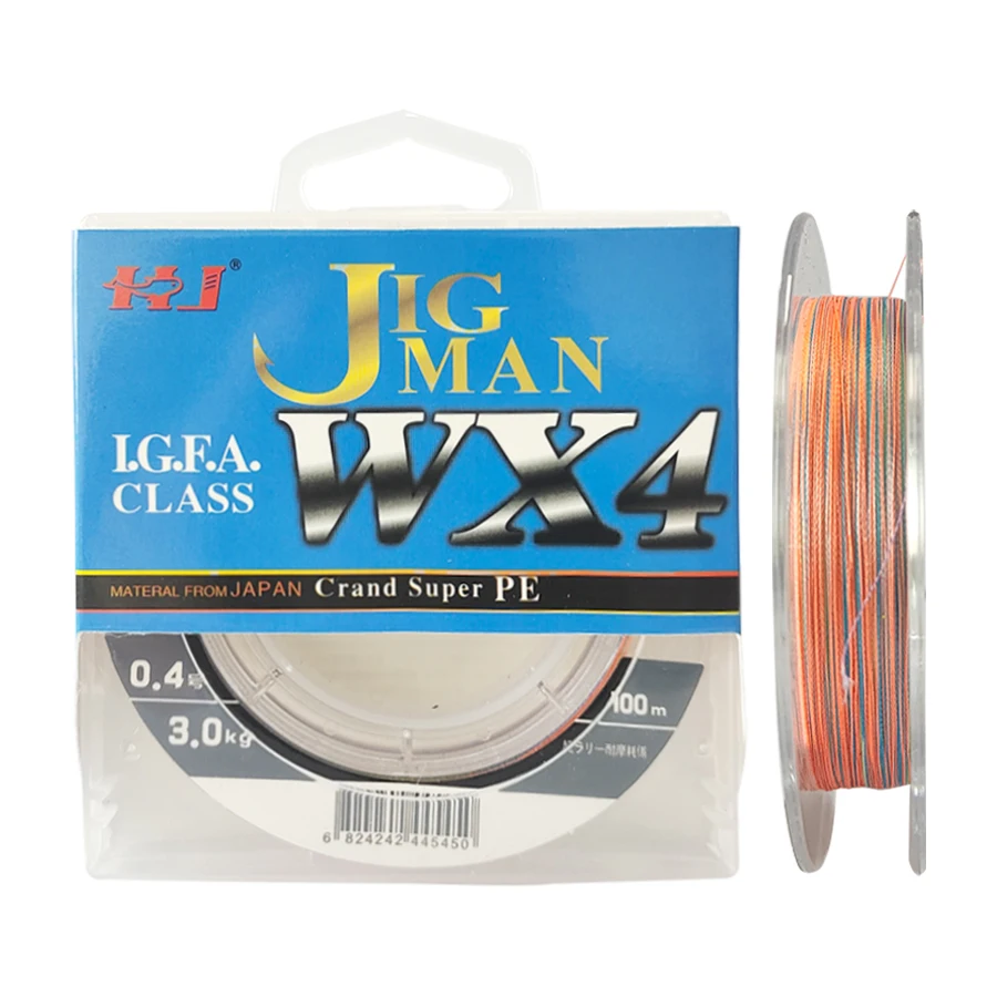 Braided Fishing Line 3kg To 38kg Test for Salt-Water 100m Diam.#0.104MM-0.5MM Hi-Grade Performance Multicolor Braid PE Line