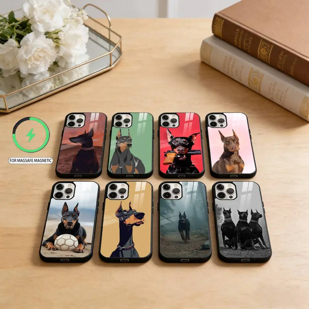 

Doberman D-dog Phone Case For iPhone17,16,15,14,13,12,11 Plus,Pro Max Magnetic For Magsafe Wireless Charging