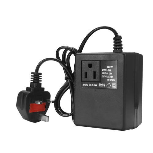Imagen 2 del producto Transformador reductor inteligente y eficiente para el hogar, 200W, CA, 220V a 110V, convertidor de voltaje, adaptador de corriente de viaje, 1 ud.