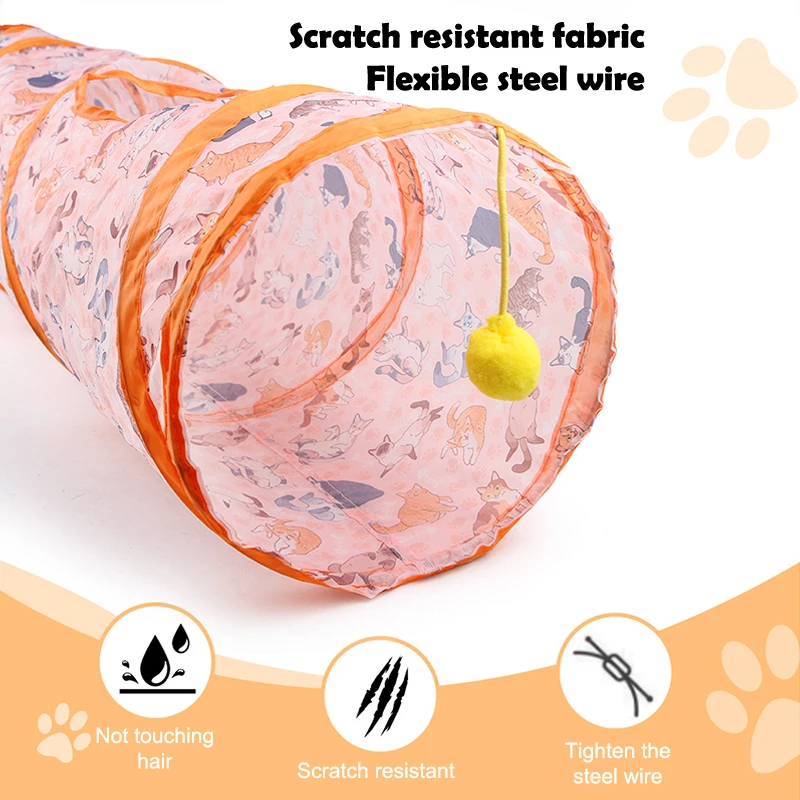 Kreatywny drukowany tunel dla kota Składany tunel dla kota Oddychające zabawki interaktywne dla zwierząt domowych Artykuły do ćwiczeń dla kotów Zabawki dla kotów