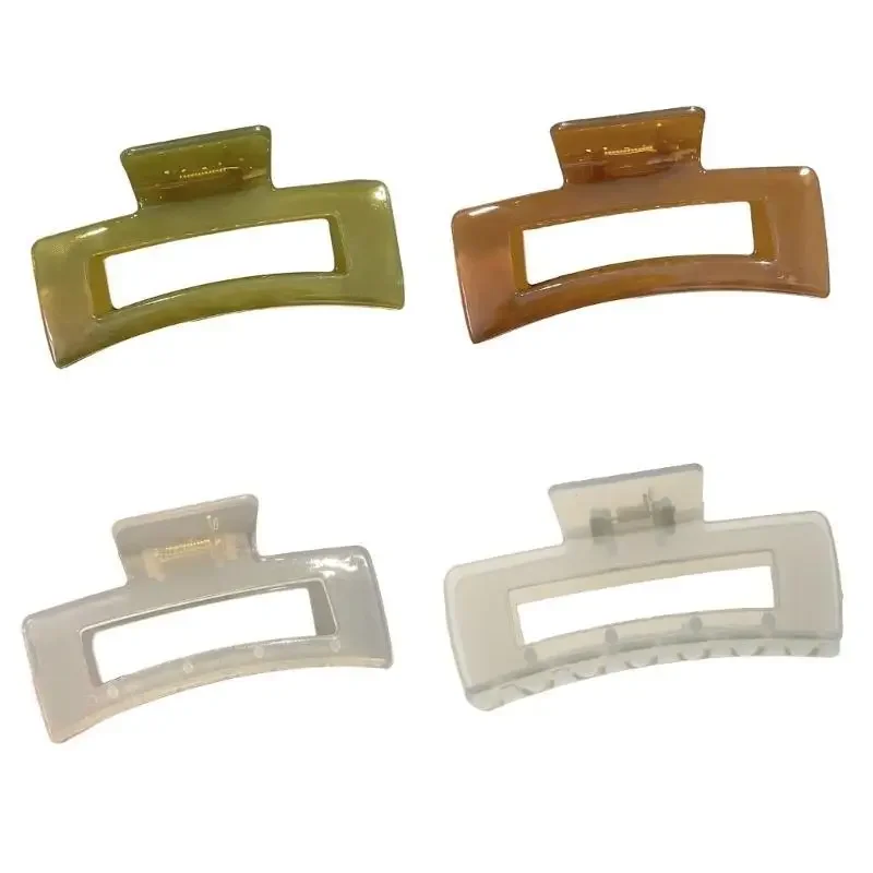 

Летние акриловые заколки-крабы для волос с геометрическим узором, прозрачные, с сильной фиксацией, не скользят, элегантные женские аксессуары для волос