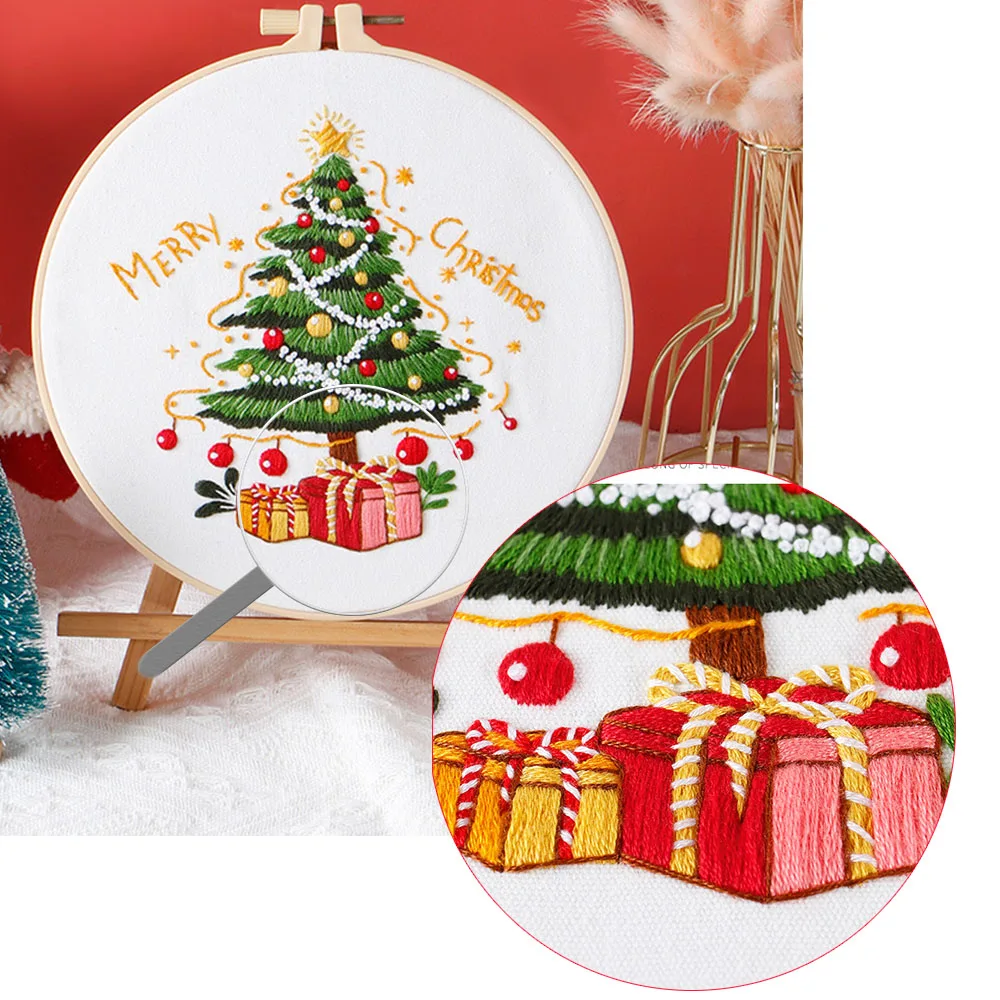 Creative Embroidery Starter Kit Cross Stitch Set For Beginner Sew DIY Manual Art Craft Album Home Decoration Santa Claus Gift