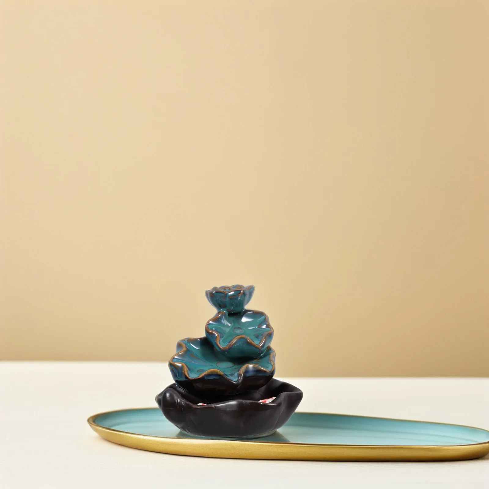 

Incent Holder for Sticks Ceramic Incense Burner Desktop Backflow Holders Waterfall
