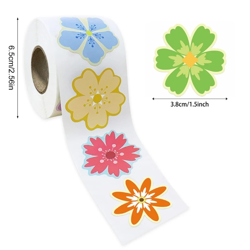 tellen kleurrijke bloemsticker zelfklevende etiketten inpaksticker voor Valentijnsdagkaarten snoepzak