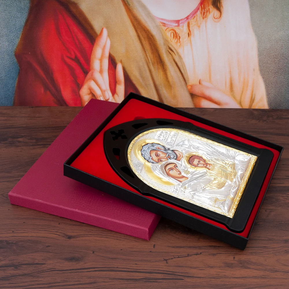 HTISOK Virgin Mary Icon Whole Family Jesus Church Utensils Religious Catholic Orthodox Decoration Christmas Easter Decor