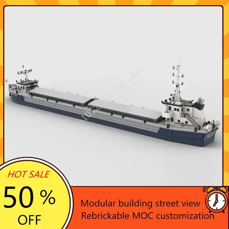 6235PCS MOC Modular Dry Bulk Barge Custom Puzzles Warship Model Technical  Set DIY Assembly Education Creative Adult Xmas Gifts