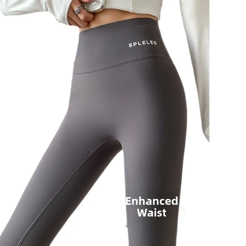 ارتفاع الخصر Fce اصطف Plu اليوغا السراويل النسائية ملابس خارجية صغيرة الحجم الدفء المطبوعة السراويل Thiened الشتاء تسع قطع السراويل