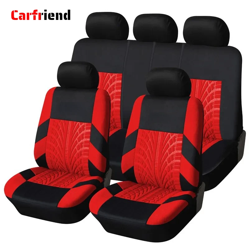 Fashion Tire Track Universal Car Seat Covers Fits Most Brand Vehicle Car Seat Protector 5colors Thickened Version with Zipper