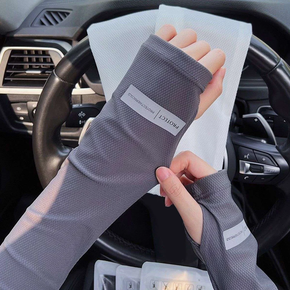 ปลอกแขนป้องกันรังสี UV สำหรับผู้ชายผู้หญิง, ปลอกแขนป้องกันแสงแดดสำหรับใส่ขับรถปั่นจักรยานกลางแจ้งแขนดูดซับเหงื่อ