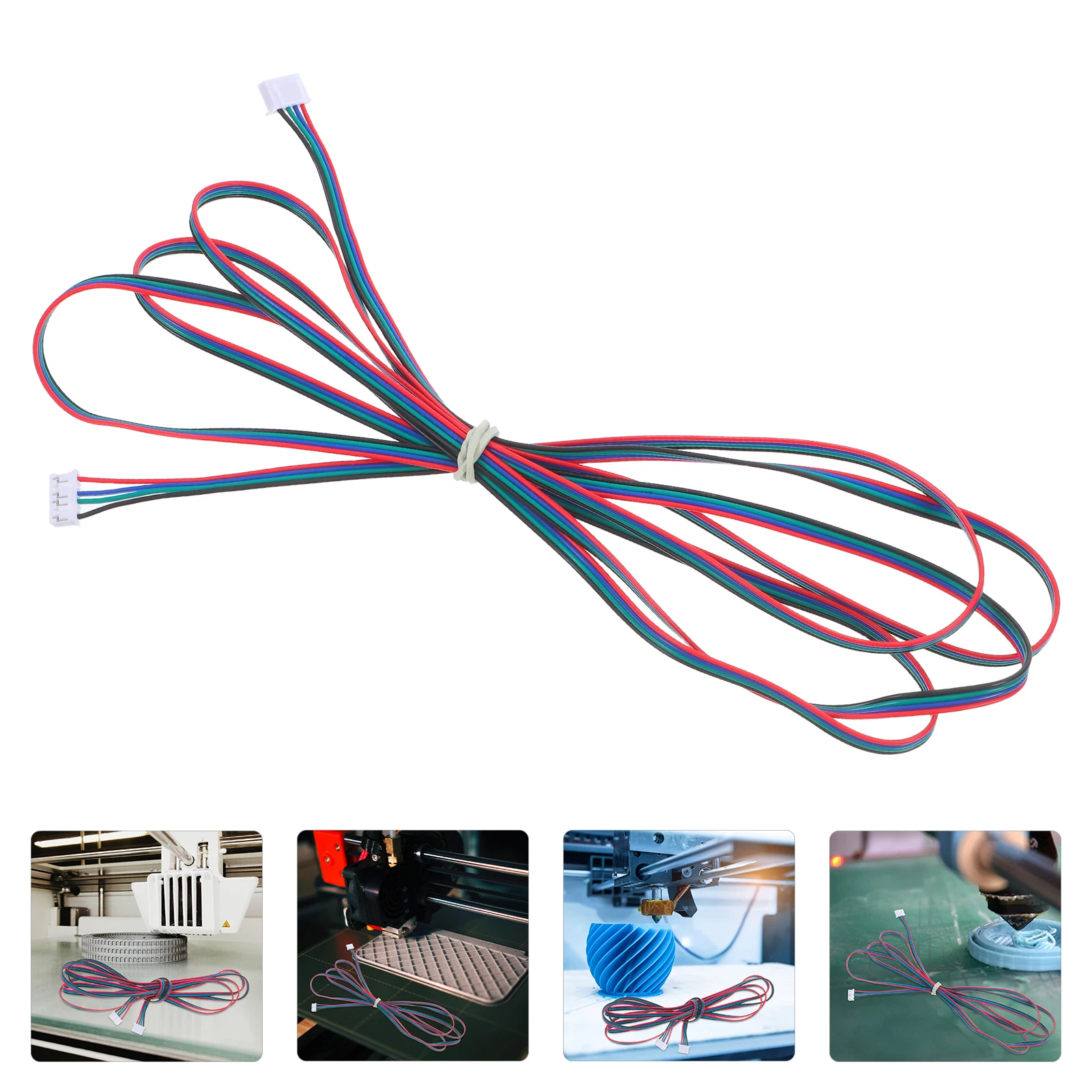 

6pcs White 3D Printer .54 Terminal Stepper Motor Cable Extension Wire Harness Connector Pin Compatibility Portability
