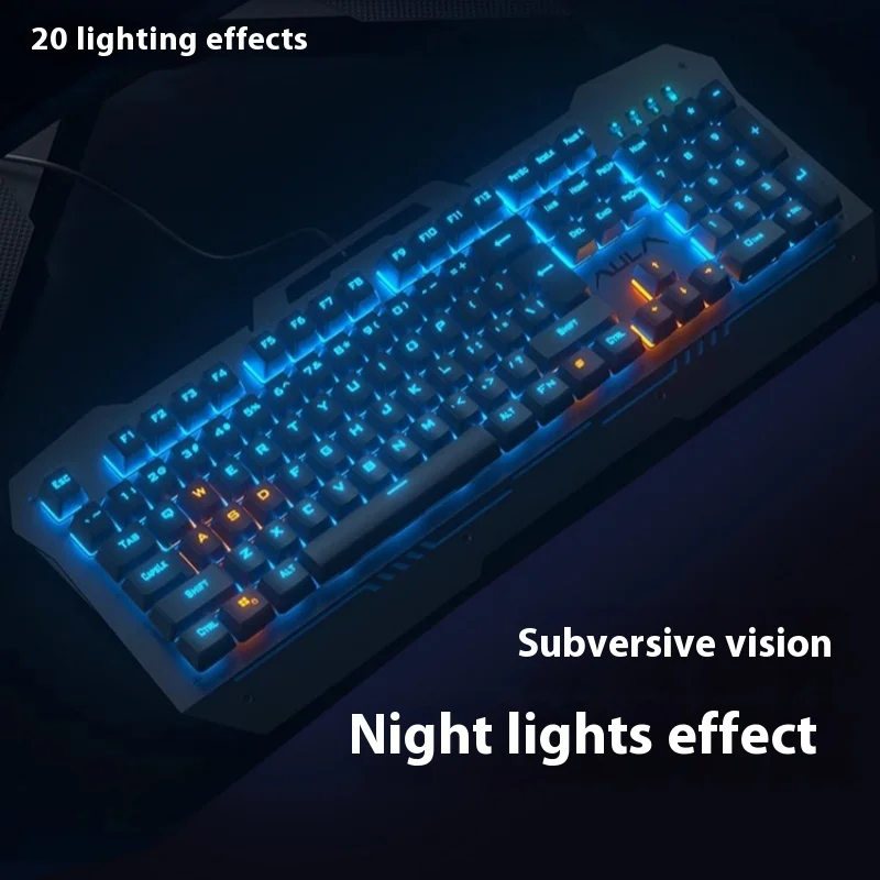 

Aula 104-Key Reaper Mechanical Keyboard Wired Rgb Light Hot Swappable Electronic Sports Ergonomics External Cool Gaming Keyboard