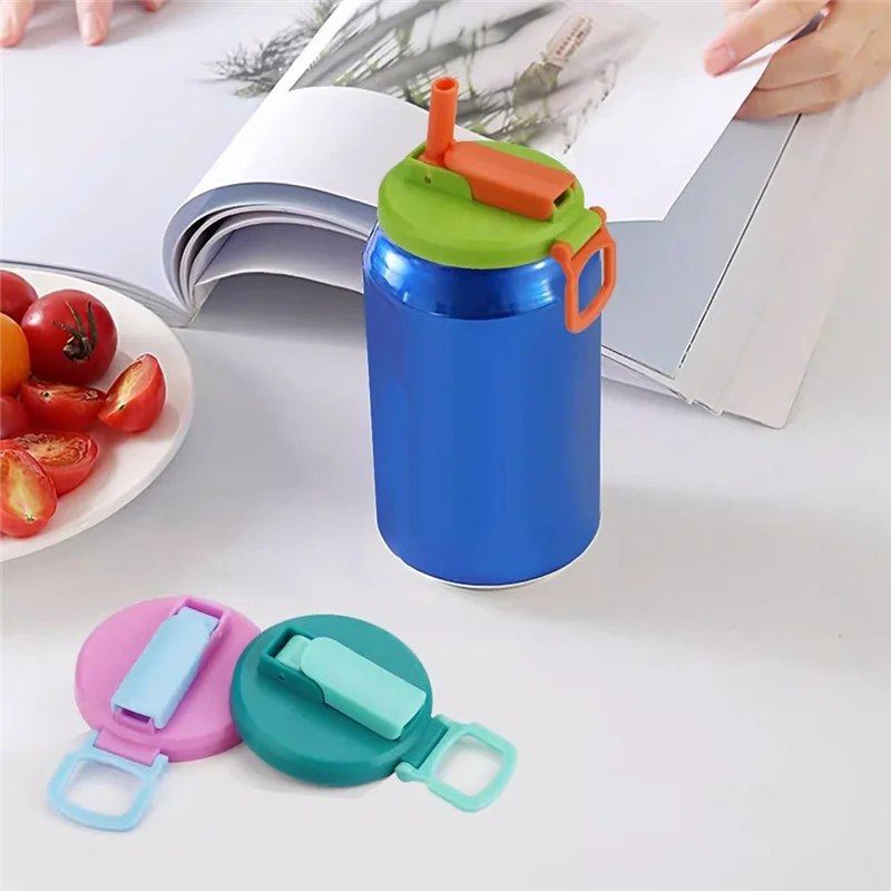 Hot Selling 4PCS Soda Can Lids, Replacement Splash Proof Can Covers With Straws Cup For Juice Beverage, Bottle Accessories