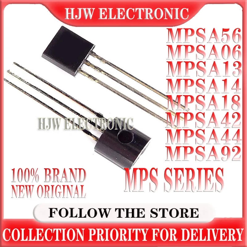 100pcs Mpsa56 To92 A56 To-92 Transistor A06 A13 A14 A18 A44 A42 A92 Mpsa06 Mpsa13 Mpsa14 Mpsa18 Mpsa44 Mpsa42 Mpsa92