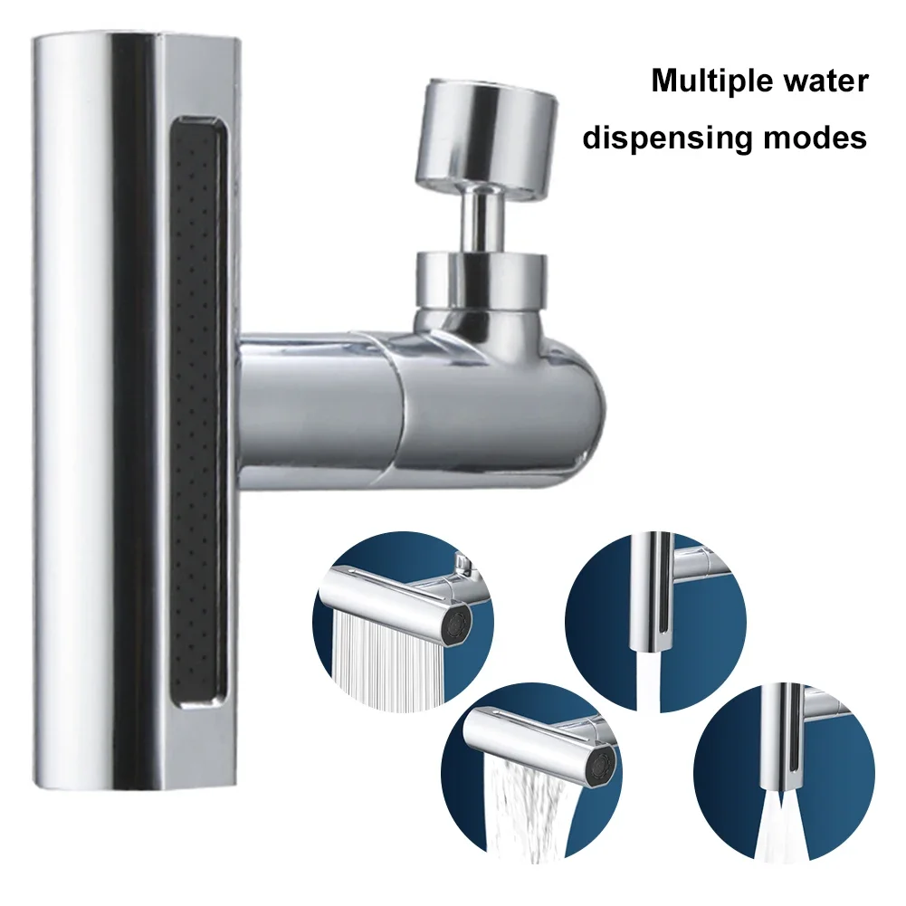 4/3 Modes Waterfall Kitchen Faucet Universal 360° Swivel Spout Sprayer Bathroom Basin Water Tap Extender Rainfall Sink Mixer Tap