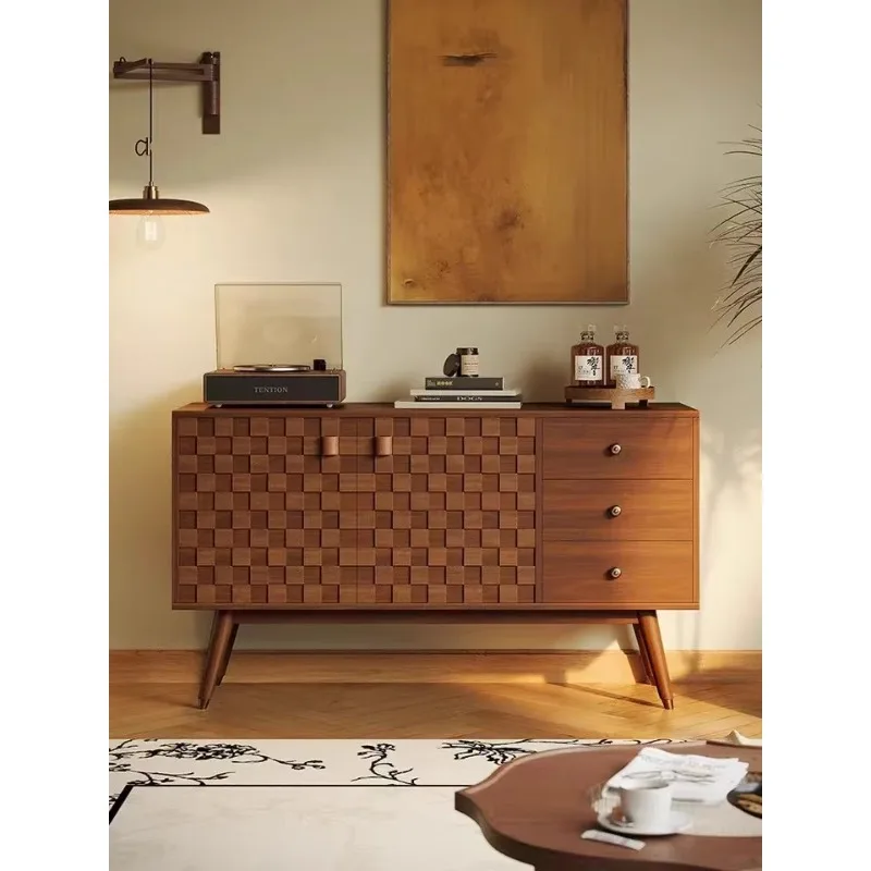 GZ-8 retro solid wood porch cabinet against the wall storage living room household dining side cabinet medieval solid wood