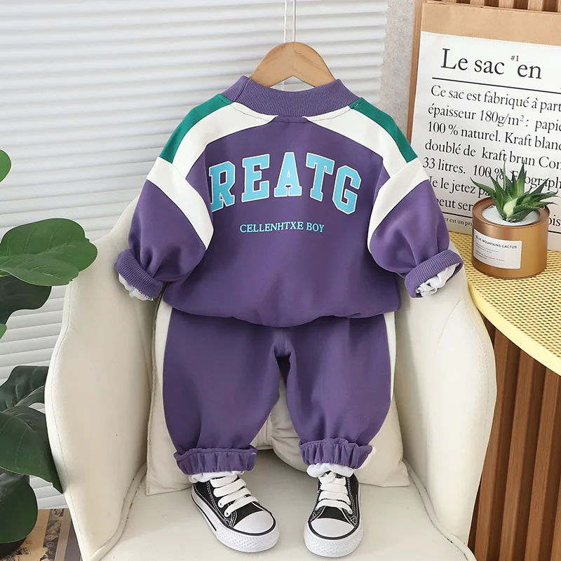 Boys Clothes Sets Spring Autumn 2024 Children Cotton T-shirts Coats Pants 2pcs Sports Suit For Baby Tracksuits Kids Outfits 4 5Y