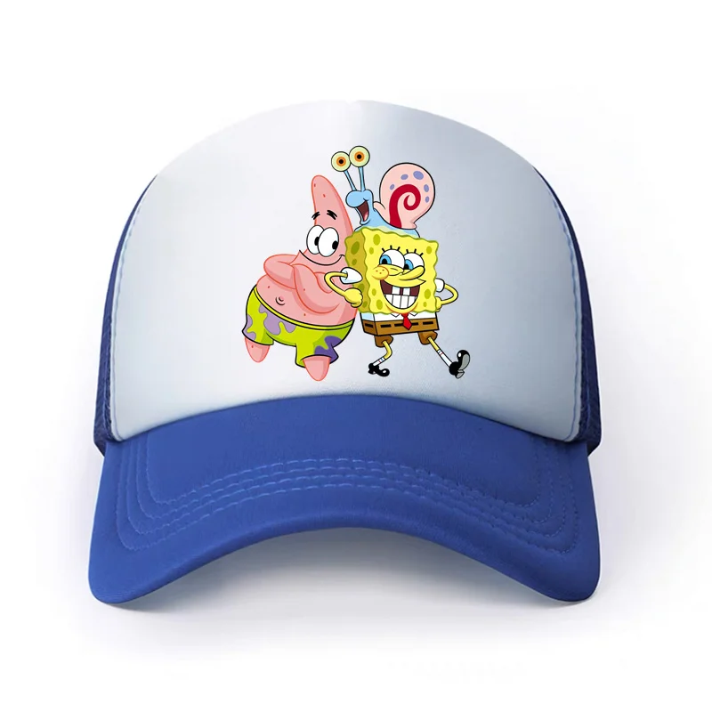 Bob Esponja desenho impresso chapéu de sol, chapéu infantil para jovens, moda esportes ao ar livre para estudantes, meninos e meninas, charmoso chapéu casual ensolarado, 58cm