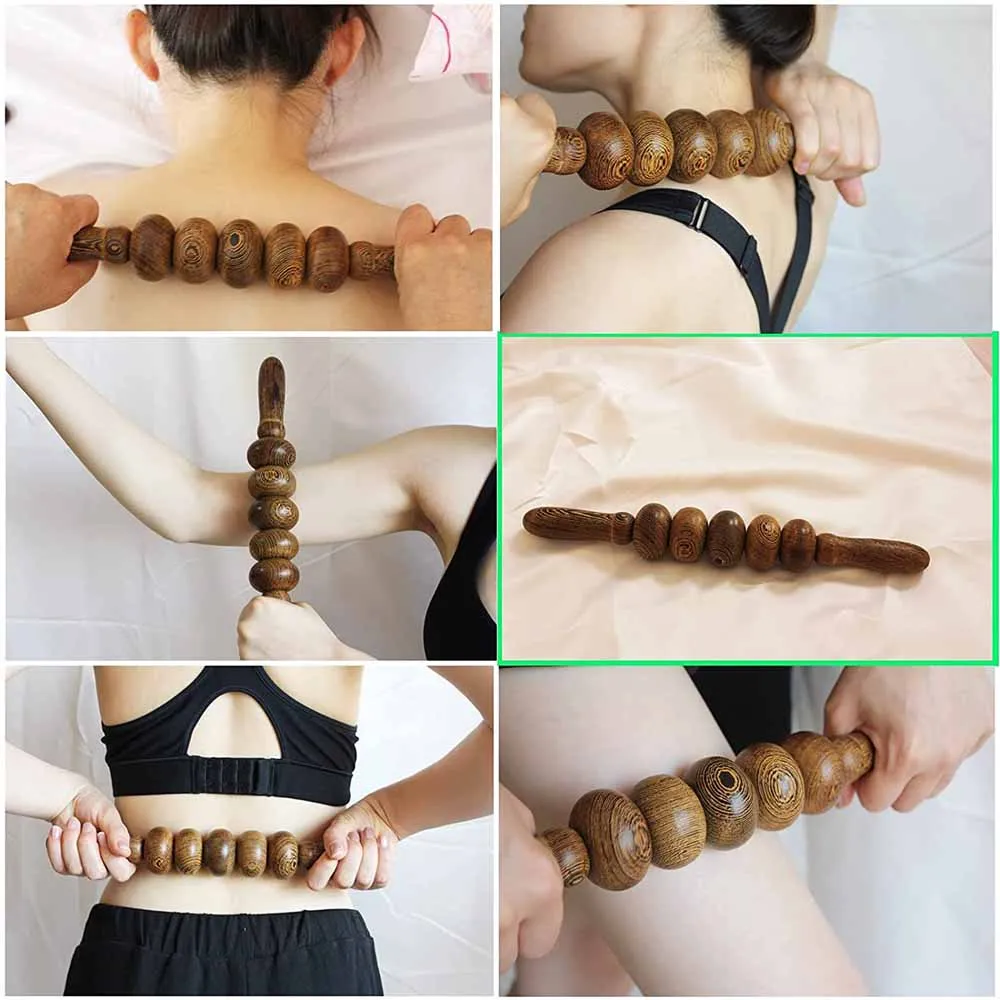 Houten Rolmassagestick, Handheld Body Gua Sha Tool, Maderoterapia Kit, Spier Relax Tool Anti Cellulitis Taillemassage