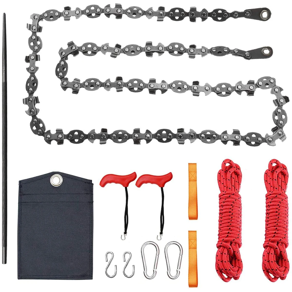 

53 Inch Hand Rope Chain Saw Sharp Manual Tree Limb Chain Saw with 68 Teeth Folding Pocket Rope Chainsaw Tree Cutting Tool