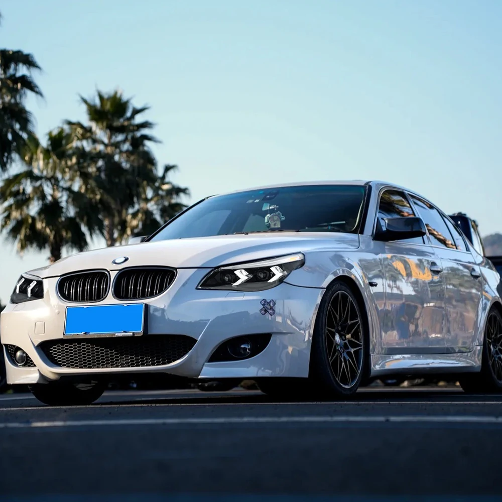 KuerLED المصابيح الأمامية لسيارات BMW E60 E61 2005-2007 2008-2010 5-Series LED زوج من المصباح الأمامي اكسسوارات السيارات العارض ضوء السيارة #6