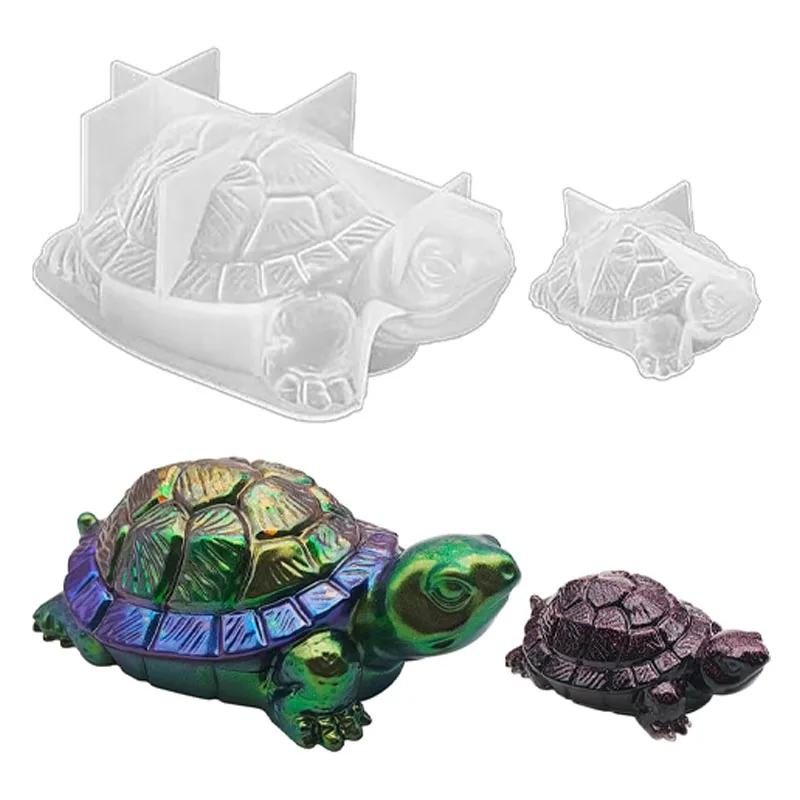 3D Tortoise Resin Molds Thick Silicone Craft Molds for Garden Candles/Resin Art DIY Home Decor Nature-Themed Crafts Gifts