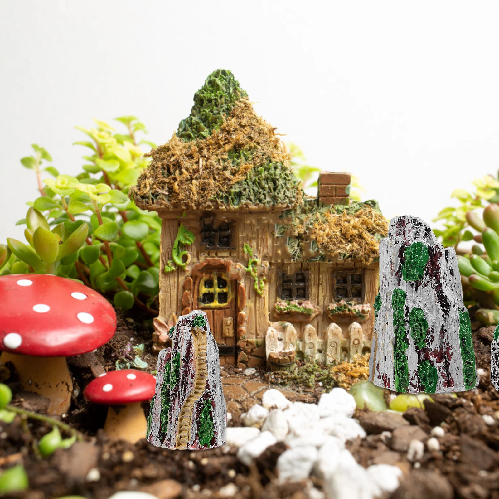 

6pcs Miniature Rockery Accessories Resin Fake Mountain Models For Bonsai Pots Zen Garden Home Office Terrarium Decor Ornament