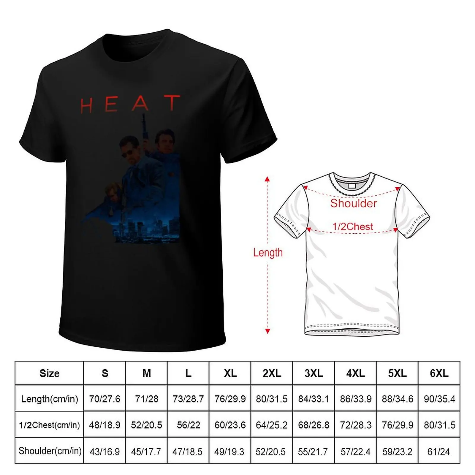 HEAT Movie Poster Ver. 1 - Al Pacino Robert De Niro T-Shirt No Iron Casual Short Sleeve Top