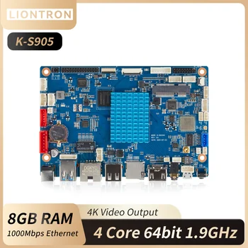 Liontron K-S905 Linux motherboard Quad Core 64 bit with 1.2Tops NPC 4K LPDDR4 4GB Gigabit Ethernet single board computer