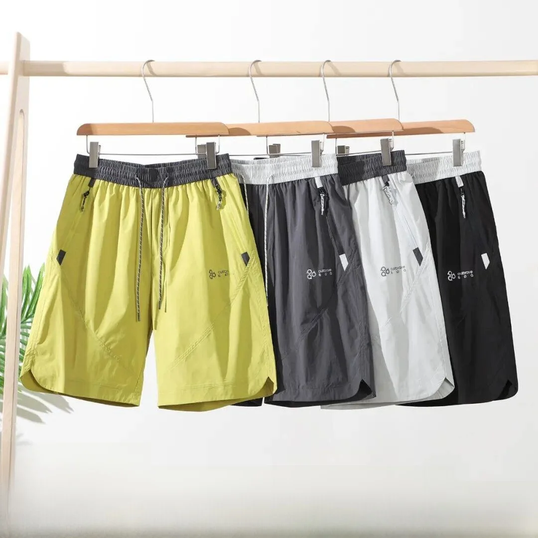 Lightweight Quick-Dry Sports Shorts for Men Outdoor Summer Casual Elastic Waist Zipper Fly Polyester Fiber 100% Trendy