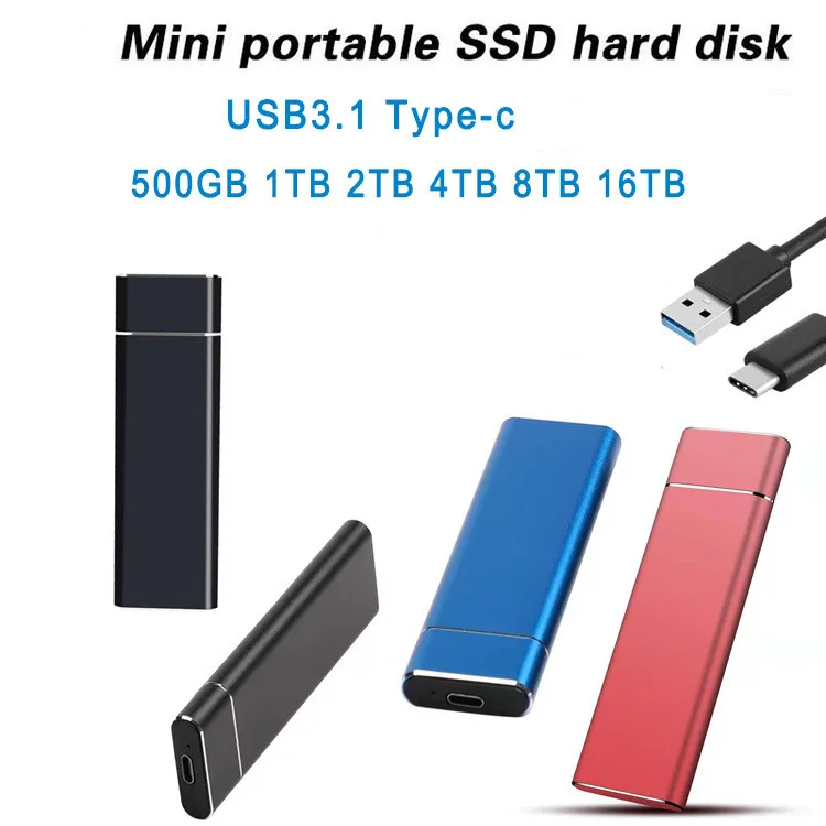 High-speed 30TB 1TB 2TB SSD Portable External Solid State Hard Drive 16TB 8TB USB3.0 Interface 100% Original Mobile Hard Drive