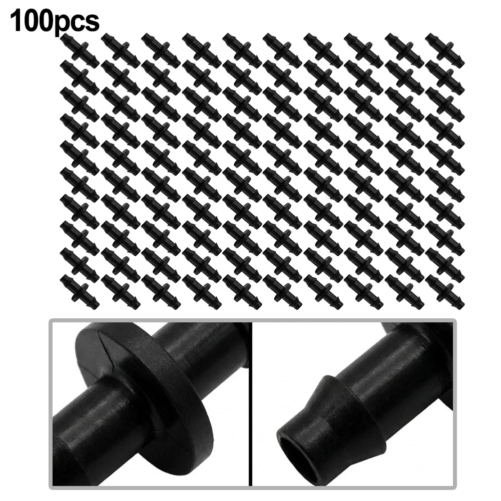 100 Pack 1/4 inch Barbed Coupling Connectors for Drip Irrigation Tubing and Soaker Hose with Pressure Capacity up to 30 PSI