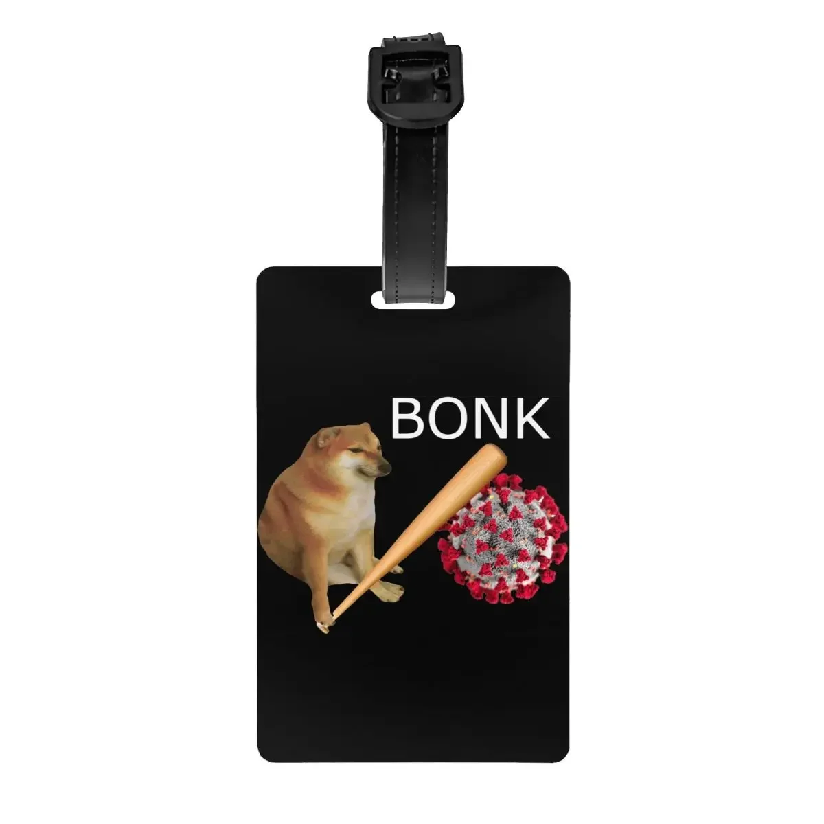 

Cheems Virums Bonk Luggage Tag for Travel Suitcase Shiba Inu Dog Meme Privacy Cover Name ID Card