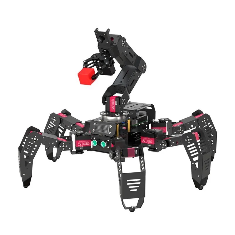 

Hexapod robot SpiderPi Pro kit programming visual recognition robotic arm tracking and grasping