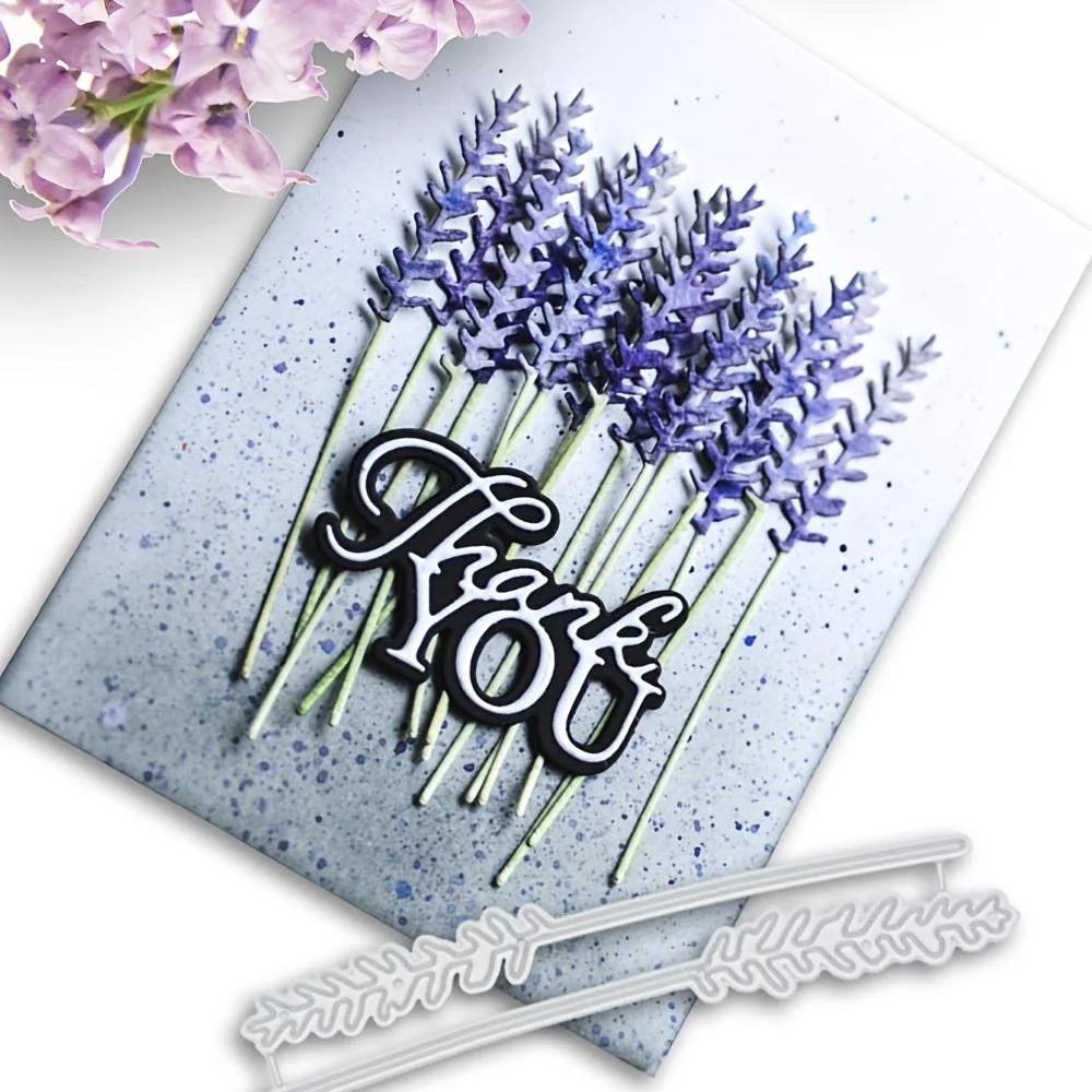 Crazyclown Lavender Stems Plant Craft Die Metal Cutting Dies Scrapbooking Die for Card Making Diy Embossing Cuts Stencil Craft