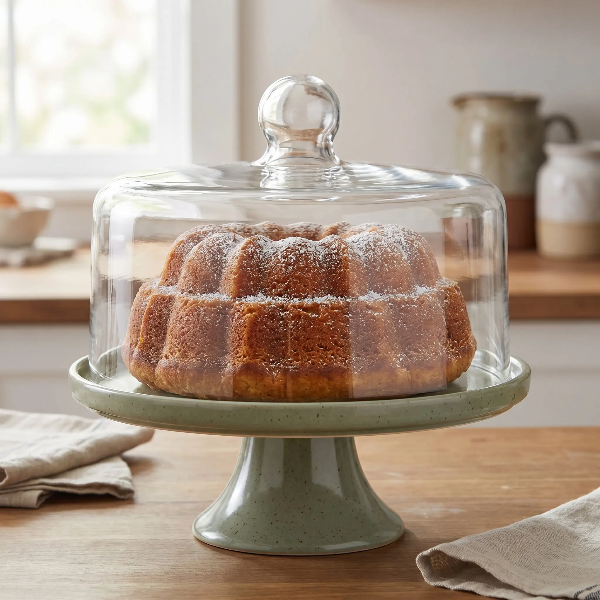 1Pcs Transparent Glass Cake Cover Sturdy Food Protective Dome Perfect for Dessert Snacks Household Food Storage