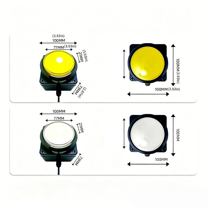  Colorful 100Mm USB Push Button Switches For Quiz Buzzer And Medicals Equipment